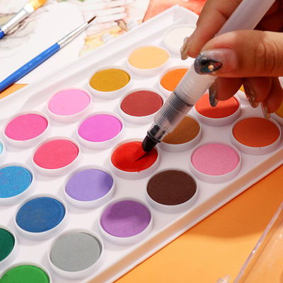 精品36色固体水彩颜料套装初学者绘画工具美术用品水粉颜料套装
